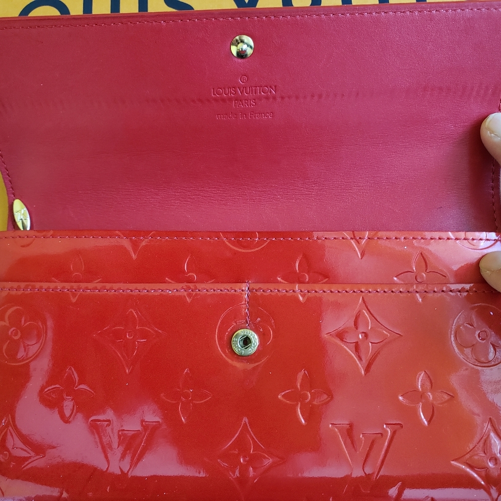 Louis Vuitton Porte Monnaie Vernier Red Wallet - Picture 3 of 7